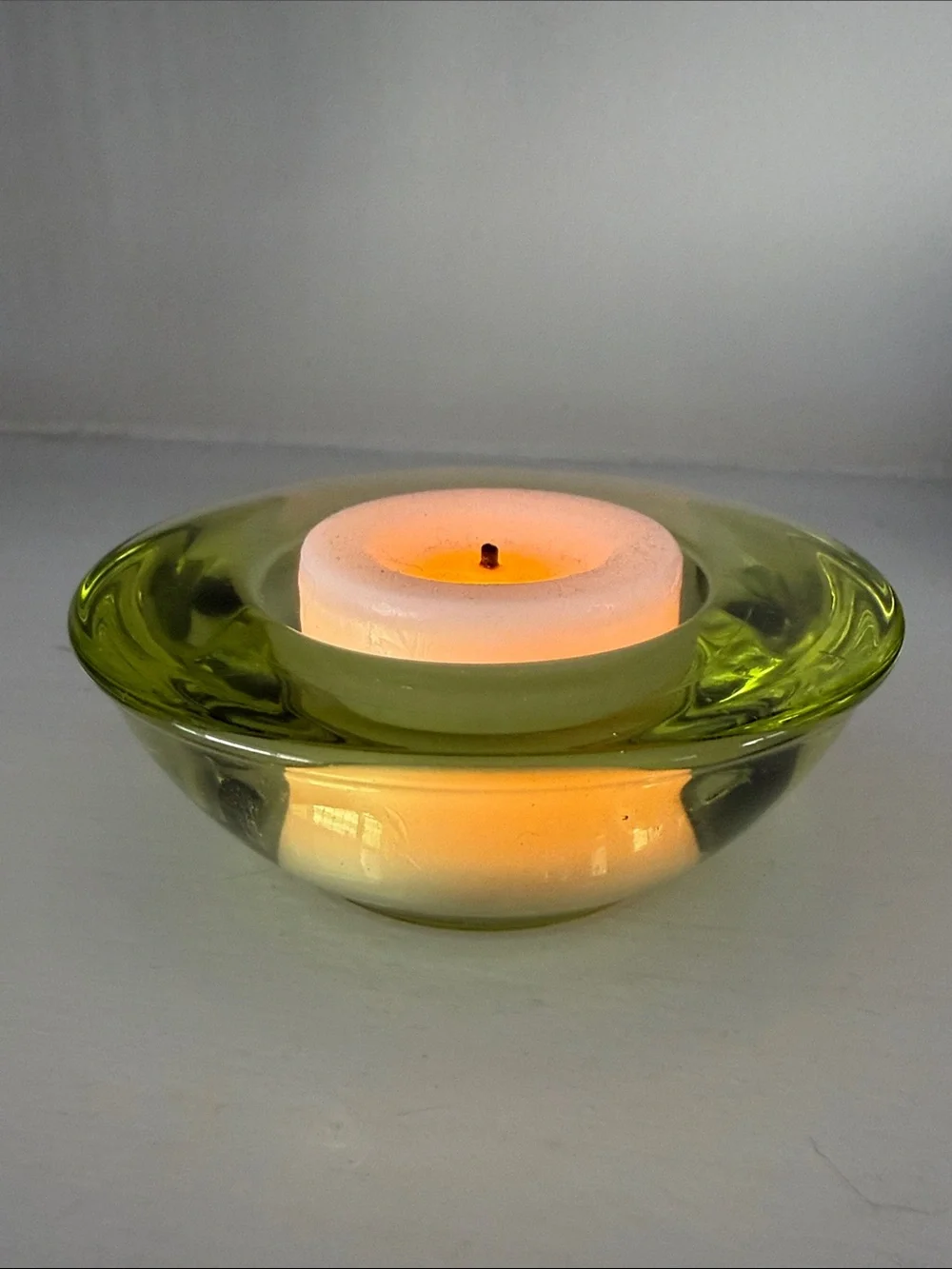 Crate&Barrel Colored Glass Votives in Purple, Teal, and Yellow-Green